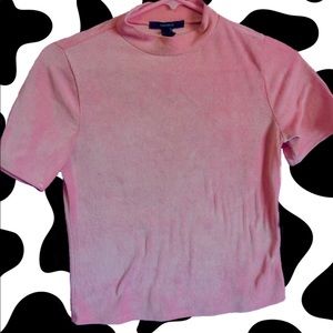 Pink Velvet Mock Neck